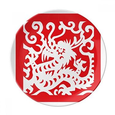 Imagem de Prato decorativo do zodíaco da China em formato de dragão cortado em papel para mesa de jantar