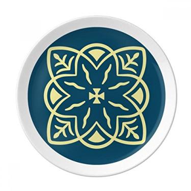 Imagem de Prato de jantar de porcelana decorativa estilo Talavera azul