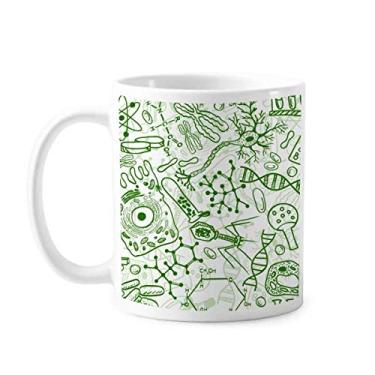 Imagem de Caneca biológica com estrutura de células de microscópio verde cerâmica xícara de porcelana café louça