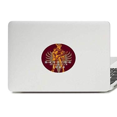 Imagem de Adesivo de vinil com emblema de guerreiro sabre corajoso da Idade Média para laptop