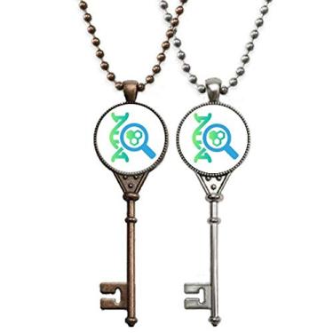 Imagem de OFFbb-USA Colar com pingente de chave gene de estrutura molecular para decoração de casais