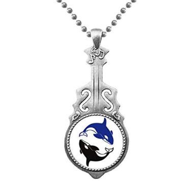 Imagem de OFFbb-USA Pingente de combinação de baleia simétrica balançando joia música guitarra Torque Hangtag
