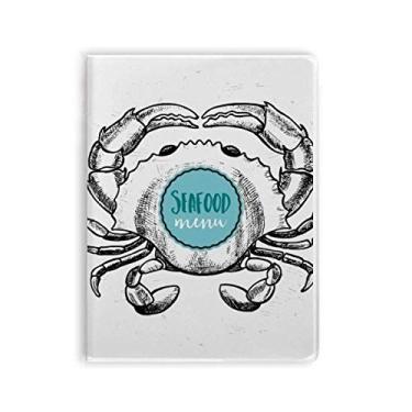 Imagem de Caderno de ilustração de organismo marinho com desenho de caranguejo, capa de goma