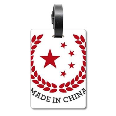 Imagem de Made in China Stars Wheat Rice Red Suitcase Bag Tag Luggage Card Hanging Scutcheon Label
