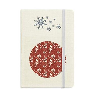 Imagem de Caderno de Natal com estampa vermelha e estampa branca com flocos de neve para inverno