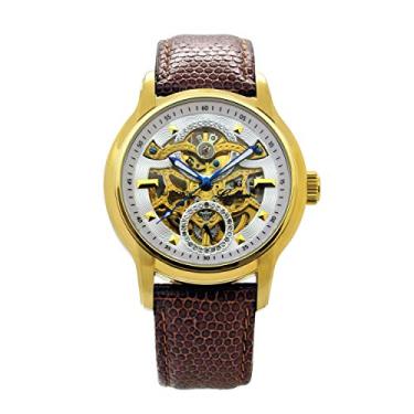 Imagem de Gallucci Relógio de pulso automático unissex moderno com ponteiros luminosos e exibição 24 horas, Dourado, Minimalista, exclusivo