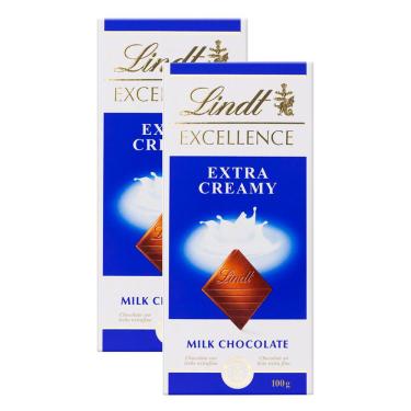 Imagem de Chocolate Lindt Excellence Extra Creamy Milk 100g | Kit com duas unidades