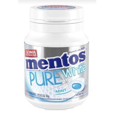 Imagem de Chiclete Mentos Pure White Menta Sem Açúcar Pote 56g