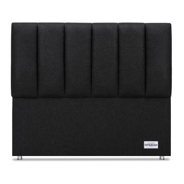 Imagem de Cabeceira South Linho Preto Casal (11x140x125) - Ortobom