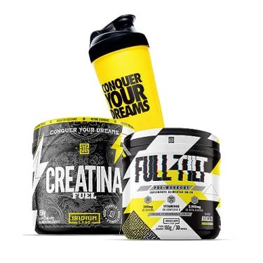 Imagem de Kit Creatina Fuel 150g + Pre treino Full Tilt + Coqueteleira - Iridium Labs sabor:Abacaxi