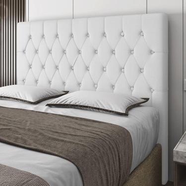 Imagem de Cabeceira Casal Potenza 140cm Material Sintético Branco c/ Frame Italian Flex