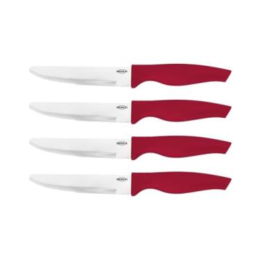 Imagem de Conjunto de Facas 4Pcs para Churrasco Jumbo Cross, Vermelho, Brinox