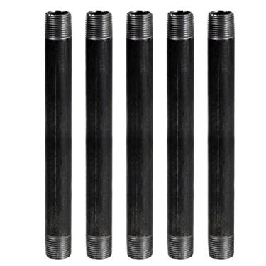 Imagem de Supply Giant Tubo preto de 3,8 cm, tubos de aço maleável de um e um quarto de polegada para montar móveis vintage, 3,1 x 76,2 cm (pacote com 5)