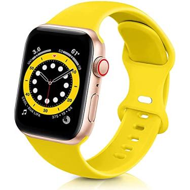 Imagem de Hoopyeecase pulseira de relógio Compatível com Apple Watch Band 38mm 40mm 42mm 44mm, Suave Silicone Esporte Substituição Banda Compatível com iWatch Series 6 5 4 3 2 1 para mulheres homens
