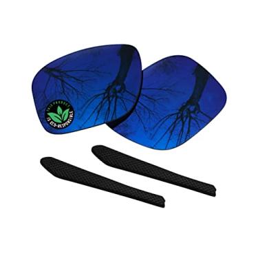 Imagem de Raydi Lentes de reposição de policarbonato e meias para óculos de sol quadrados Oakley Jupiter Squared OO9135 - Trail Blue Mirror - Polarizado