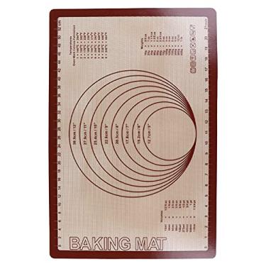 Imagem de Tapete de amassar, utensílio de cozinha fácil de limpar Assadeira de fibra de vidro Silicone antiaderente para massa de amassar