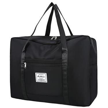 Imagem de Bolsa esportiva para viagem feminina, esportiva, academia, bolsa de viagem resistente à água, bolsa esportiva de fim de semana, Preto