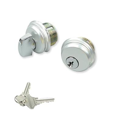Imagem de Fechadura de porta de loja Fechadura de encaixe Fechadura de cilindro de porta comercial com chaves e peças de substituição de polegar prata