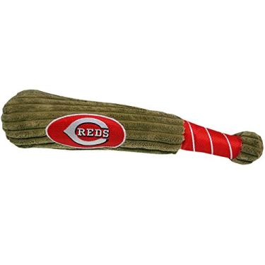 Imagem de Taco de beisebol MLB CINCINNATI Reds, brinquedo para cães e gatos. Pelúcia de veludo cotelê macia com esqueleto interno