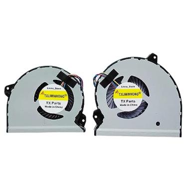 Imagem de TXLIMINHONG Ventoinha de refrigeração de CPU e GPU para ASUS ROG Strix GL702VMK GL702VML GL702VM GL702VS GL702VSK S7VM 13NB0DQ0AM0201 DFS200054Q0T FJ9U 13NB0DQ0AM0301 DFS5551251251251251 05ML0T FJ9T DC5V 0,5A