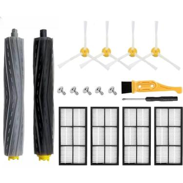 Imagem de Peças de reposição para iRobot Roomba 805 850 860 861 864 866 870 871 880 890 891 960 961 964 980 981 985, kit de reposição de 17 peças: 2 rolos, 4 filtros, 4 filtros, 4 Escovas laterais, 5 Parafusos e 2 ferramentas