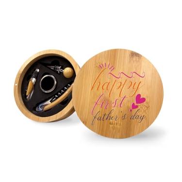 Imagem de Feliz primeiro dia dos pais, conjunto de ferramentas de abridor de garrafas de vinho de bambu, presente para pai, conjunto de vinho para homens, kit de vinho, ferramentas de vinho essenciais, ideia de