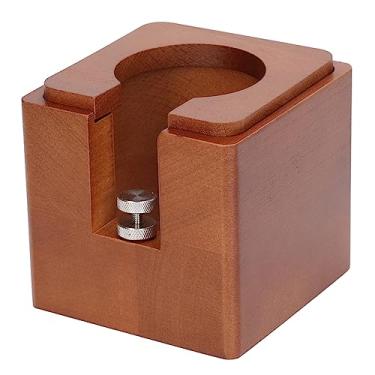 Imagem de Suporte para Portafiltro de Café, Estação de Compactação de Ranhura Profunda de Madeira, Suporte de Compactação Fácil de Segurar para Cozinhas Domésticas, Bares, Cafeterias, Lojas de Chá de Leite