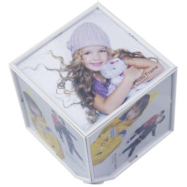 Imagem de Porta Retrato Cubo Giratório de plástico Para 6 Fotos 10x10