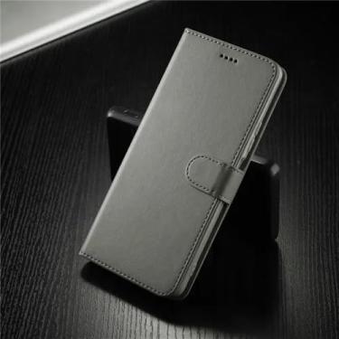Imagem de Capa carteira de couro para xiaomi x3 nfc pro x4 m3 m4 f3 magnética à prova de choque flip capa de telefone para poco x4 m4 pro, cinza, para poco x4 pro 5g