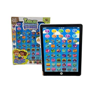 Imagem de Brinquedo Tablete Bilíngue Interativo Infantil Educativo Branco s/acesso a internet Inclusivo e Pedagógico