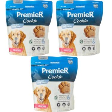 Imagem de Premier Pet Biscoito Premier Cookie Para Cães Adultos 250G Raça Adulto Kit 3 Unidades