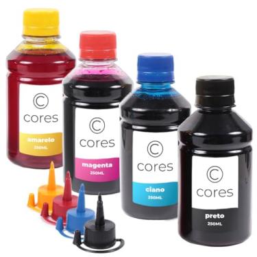Imagem de Kit 4 Tintas Compatível para Impressora G6010 250ml Tinta Preta Pigmentada - Cores