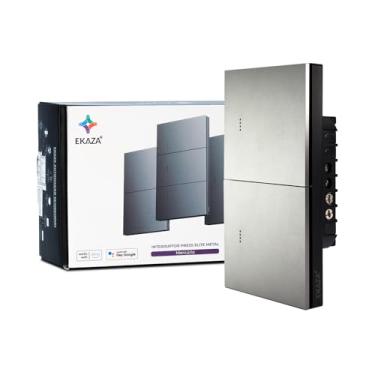 Imagem de EKAZA Interruptor Inteligente Tecla Física Mercúrio, ZigBee, Press Elite Metal, 2 Botões, Cinza, Compativel com Google Assistant e Amazon Alexa - KGD-T408-2ZG