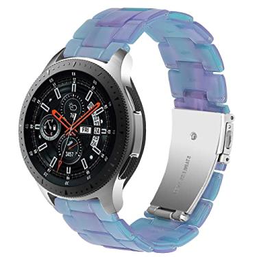 Imagem de DEALELE Pulseiras compatíveis com Galaxy Watch de 46 mm/Galaxy 3 de 45 mm, pulseira de resina colorida de 22 mm para Samsung Gear S3 Frontier/Classic/Huawei Watch 3/3 Pro/GT2 de 46 mm, rosa azul
