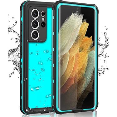 Imagem de Capa para celular Samsung Galaxy S21 Ultra à prova d'água com protetor de tela, proteção de corpo inteiro, resistente, à prova de choque, à prova de quedas, antiarranhões, capa resistente para Galaxy