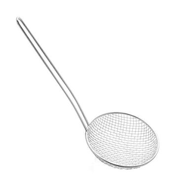 Imagem de Mimo Style Escumadeira Para Fritura em Inox de Excelente Durabilidade, Belo Design, Suporta Temperaturas de Até 220ºC, Prática e Leve, Pesa 139g Facilitando o Manuseio, Elimina a gordura com rapidez