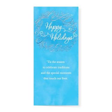 Imagem de Designer Greetings, Porta-dinheiro para cartões Happy Holidays, 'Tis the Season (6 cartões com envelopes revestidos de papel alumínio) – para dinheiro, cheques e vales-presente