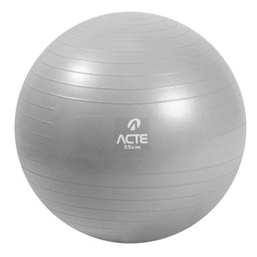 Imagem de Acte, Bola Pilates com Bomba de Ar 55cm T9-55 - Prata