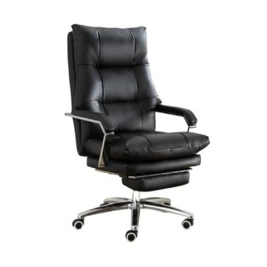 Imagem de Cadeira de escritório cadeira de escritório de luxo cadeira de computador reclinável ergonômica para casa conforto para almoço sofá cadeira pode levantar e girar cadeiras de mesa (cor: preto)