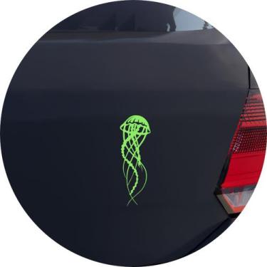 Imagem de Adesivo de Carro Medusa Água Viva - Cor Verde Claro - Melhor Adesivo, 