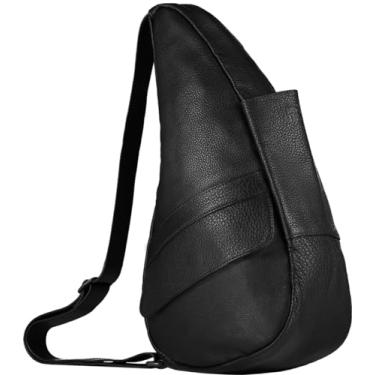 Imagem de AmeriBag Bolsa pequena clássica de couro saudável, Preto