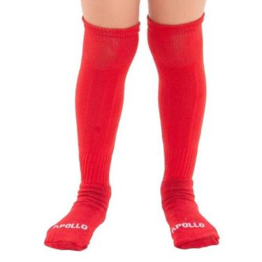 Imagem de Meião de Futebol Infantil Colorido Apollo, Vermelho