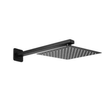 Imagem de Ducha piscina inox preto fosco 20x20cm com braço parede não eletrico -