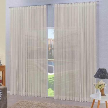 Imagem de Cortina Gaze de Linho p/ Sala Trilho Suíço 6,90 X 2,60 Decor - ENTROU 