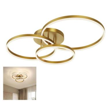 Imagem de Luminaria 3 em 1 Lustre Perfil Led Infinito Arco Orbital Moderno Luxo 