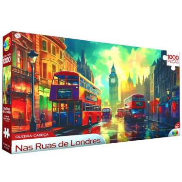 Imagem de Ruas de Londres Brinquedo Educativo Quebra Cabeça 1000 PÇs - GGB Brinq
