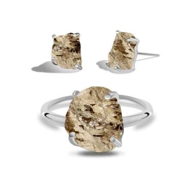 Imagem de Conjunto de Quartzo Fumê - Cristal Natural, Prata 925