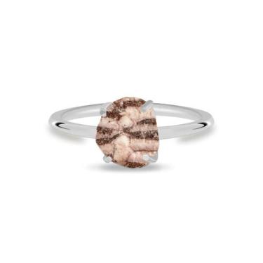 Imagem de Aliança Jaspe Zebra - Cristal Natural, Prata 925