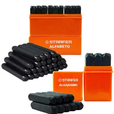 Imagem de Kit Jogo Marcador Punção 36 Peças Alfanumérico 5mm Letra E Numero - St