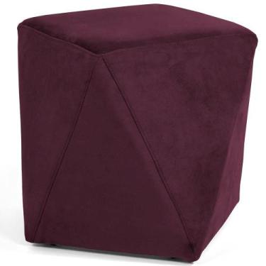 Imagem de Puff Decorativo Para Sala de Estar Ametista D02 Veludo Marsala C-278 -